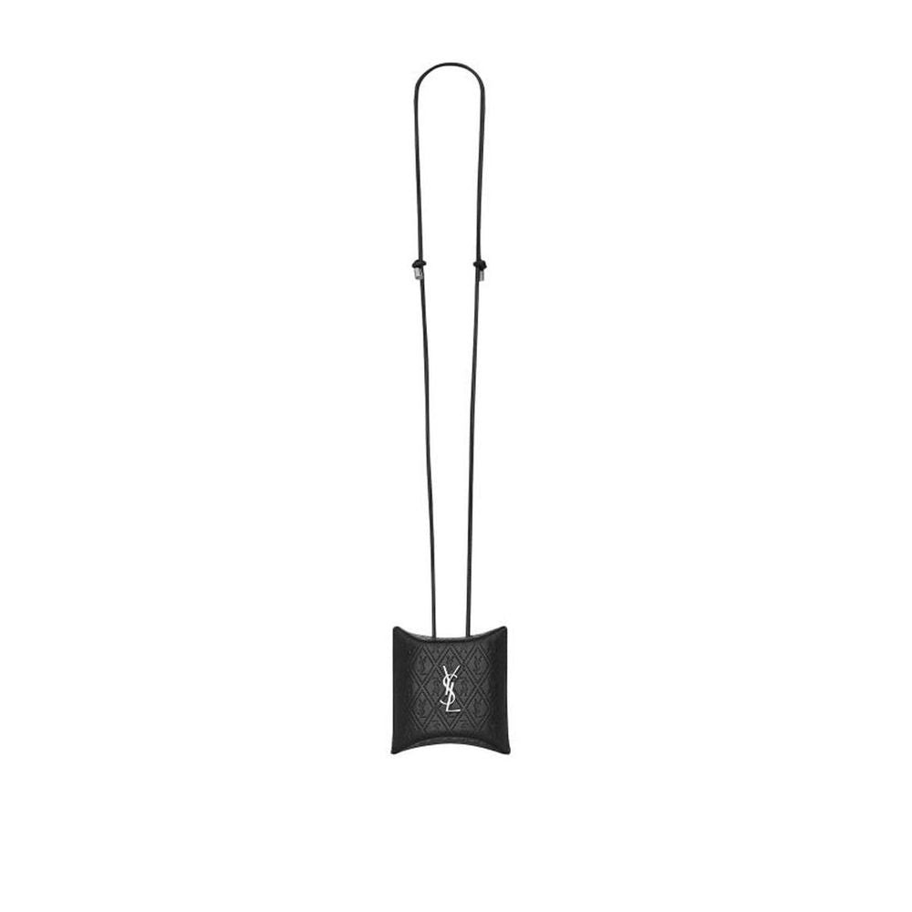 Saint Laurent svart kalveskinn Airpod-holder