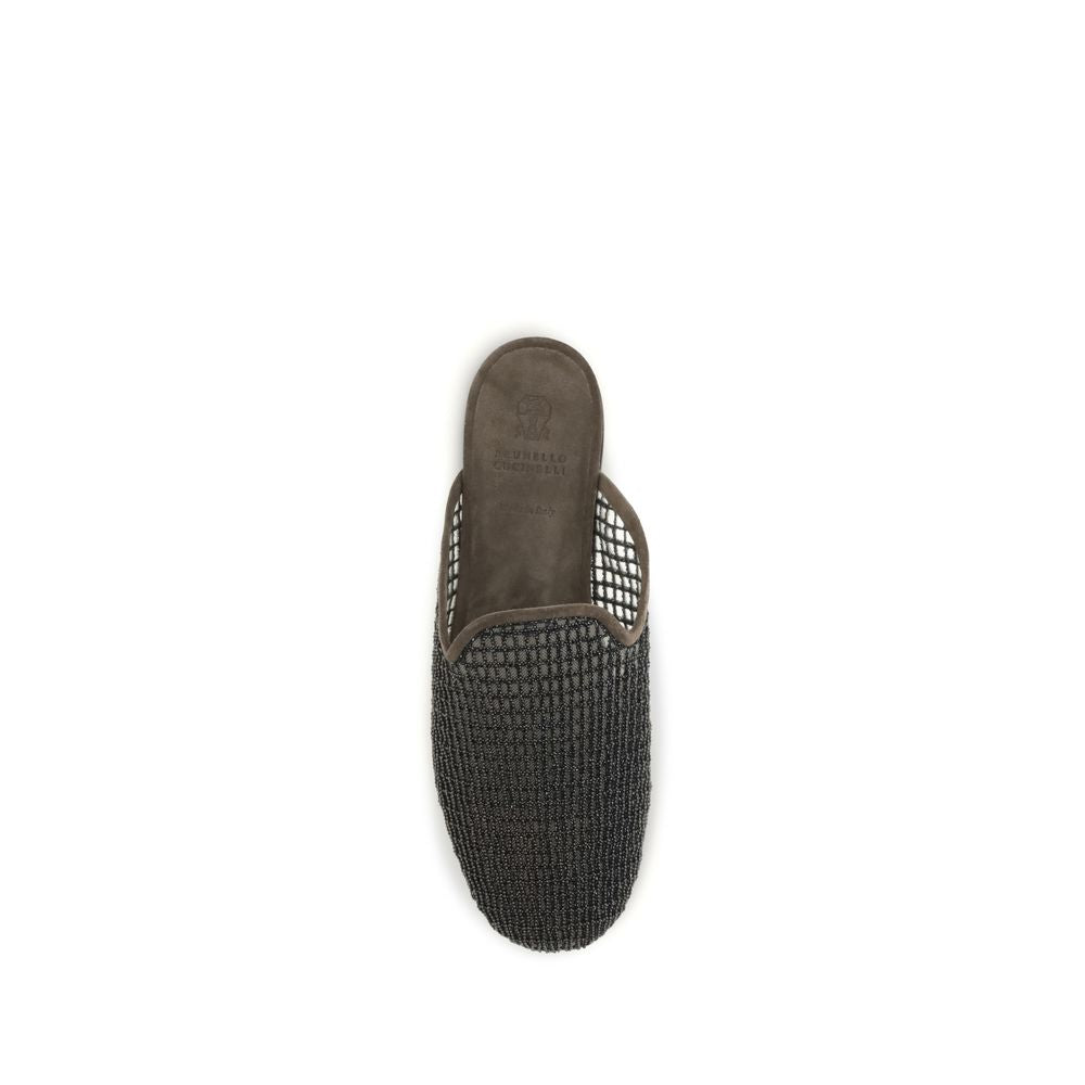 Gray Calf Leather Bos Taurus Mules