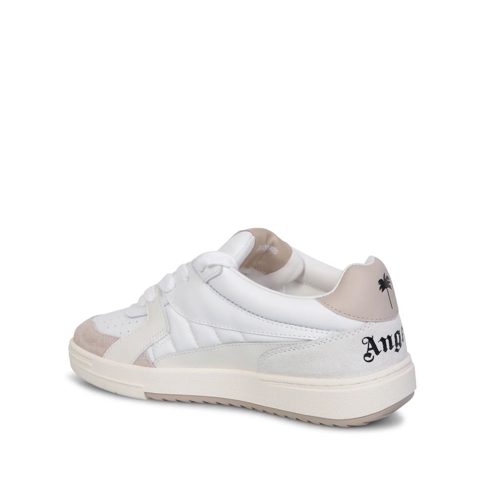 Palm Angels hvite lave sneakers i kalveskinn