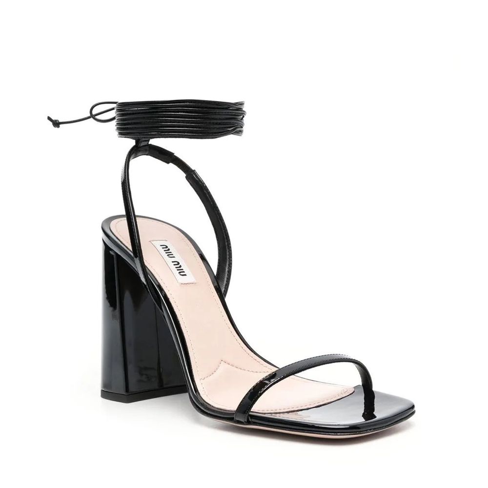 Miu Miu sorte kalveskinnssandaler