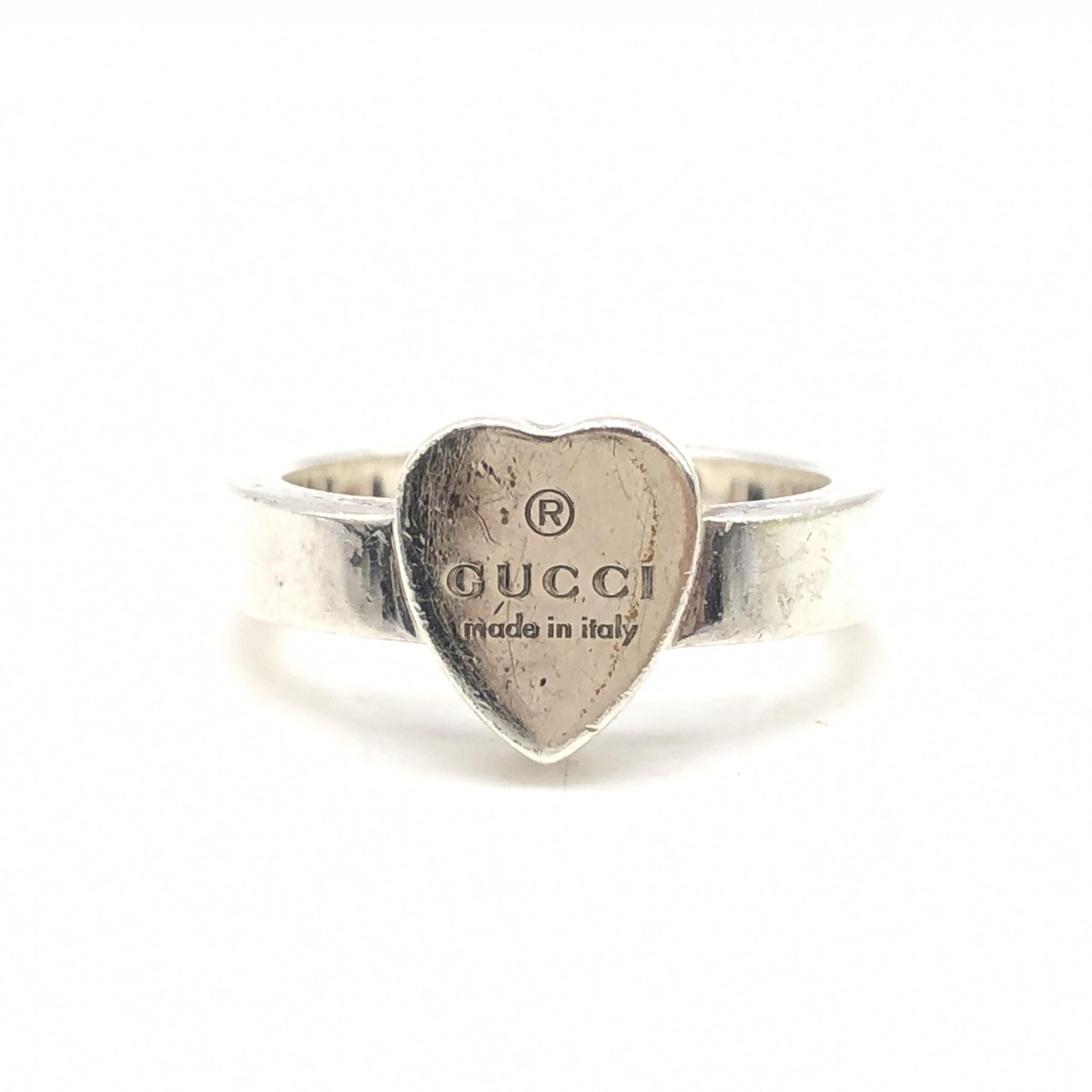 Gucci Sterling sølv Trademark hjertering, US størrelse 5,5
