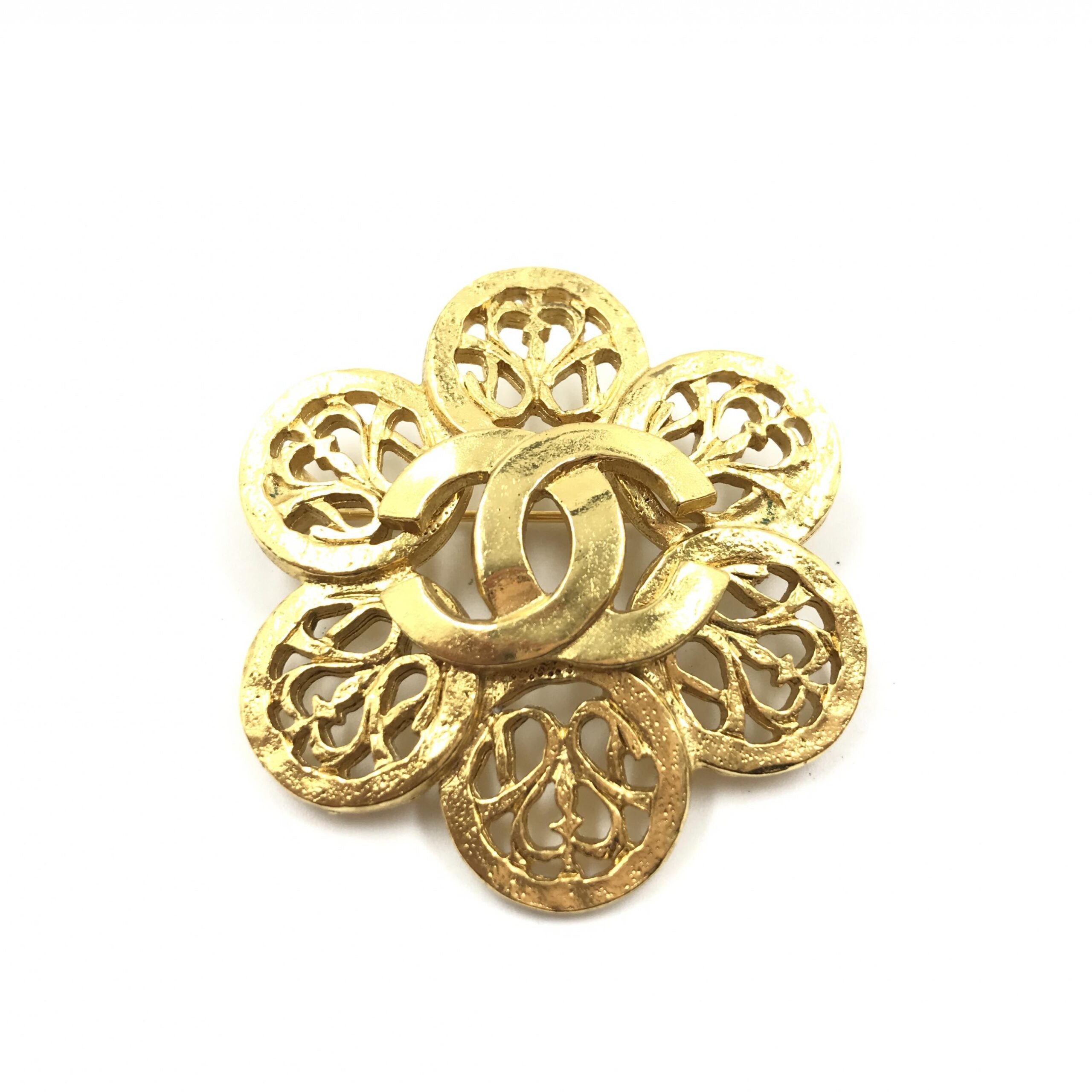 Broche Medallón Coco Vintage de Joyería de Fantasía Chanel