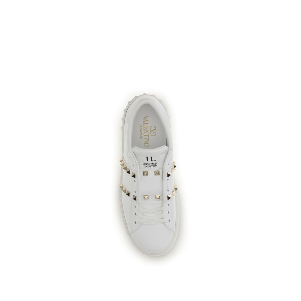 Valentino Garavani hvite plattformsneakers i kalveskinn