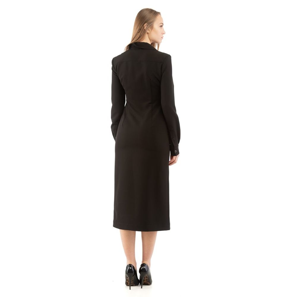 Black Polyester Casual Dress
