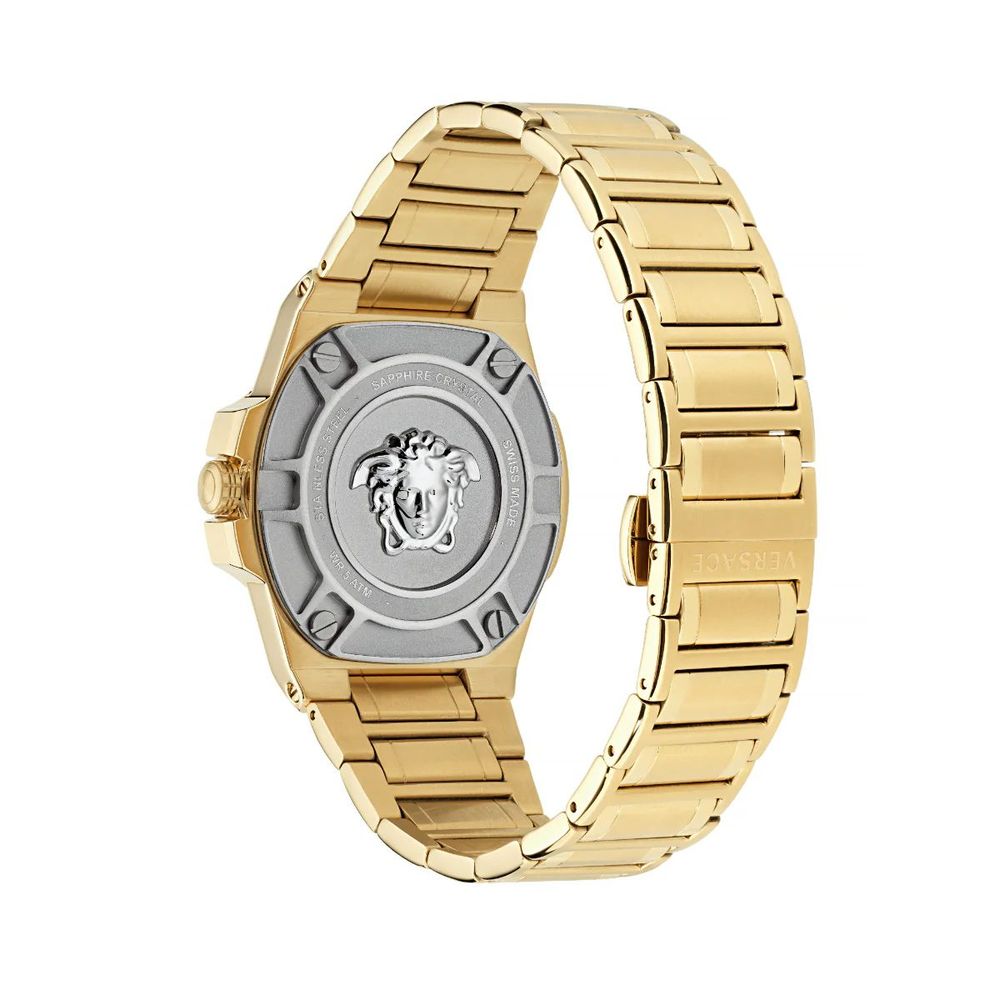 Reloj de vestir Versace de acero inoxidable dorado