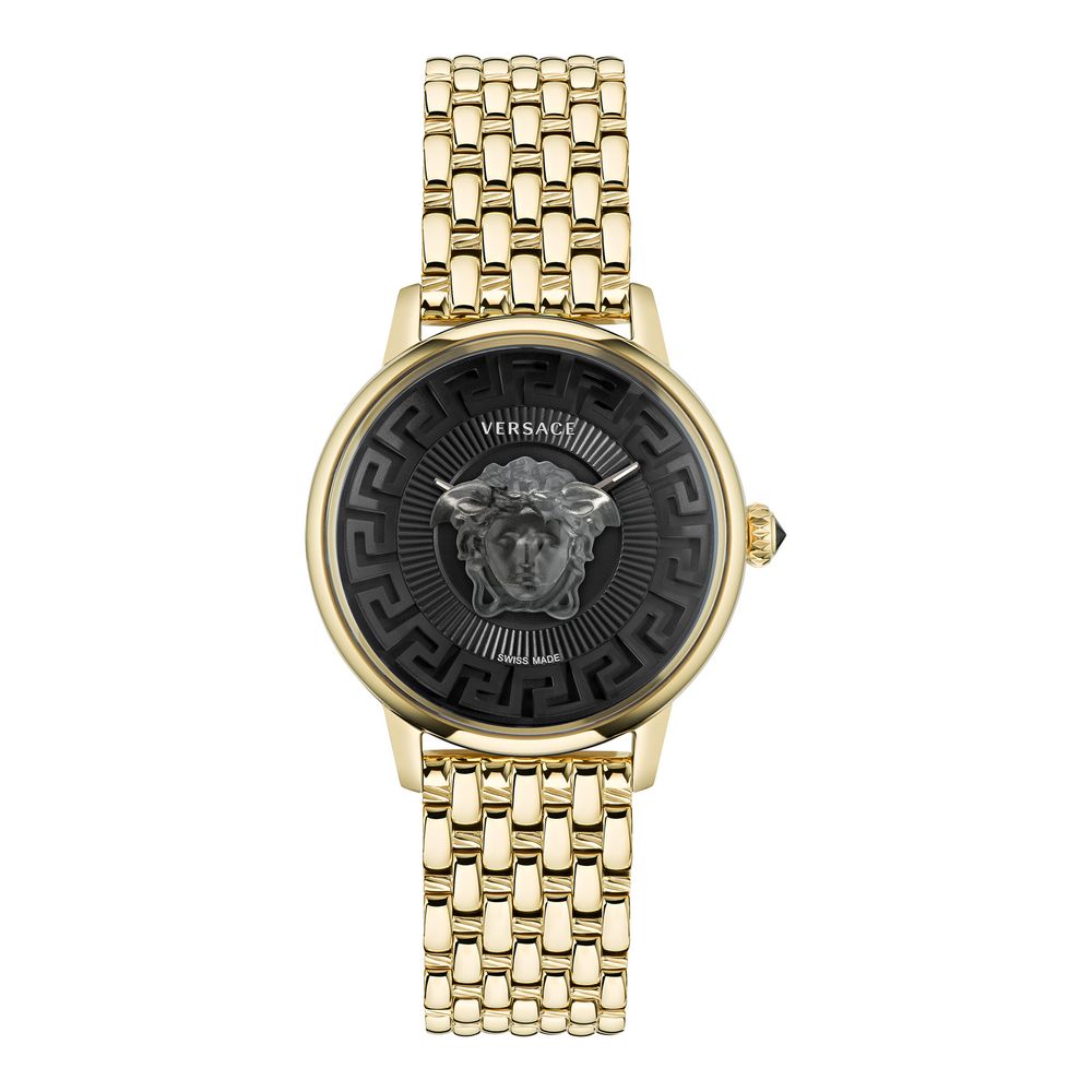 Reloj de vestir Versace de acero inoxidable dorado