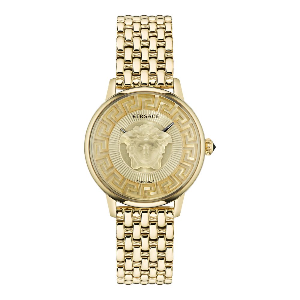Reloj de vestir Versace de acero inoxidable dorado
