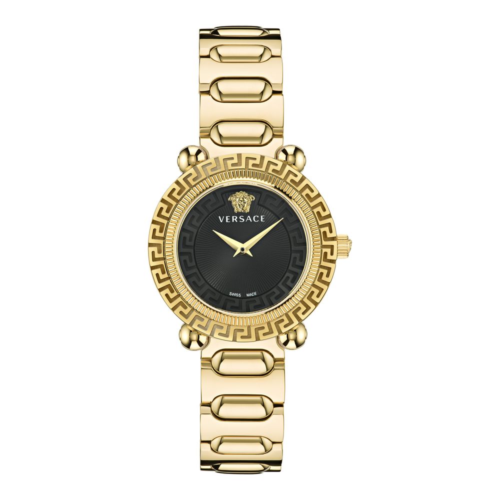 Reloj de vestir Versace de acero inoxidable dorado