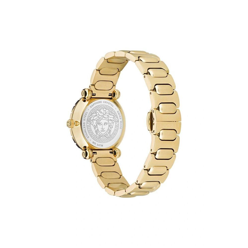 Reloj de vestir Versace de acero inoxidable dorado