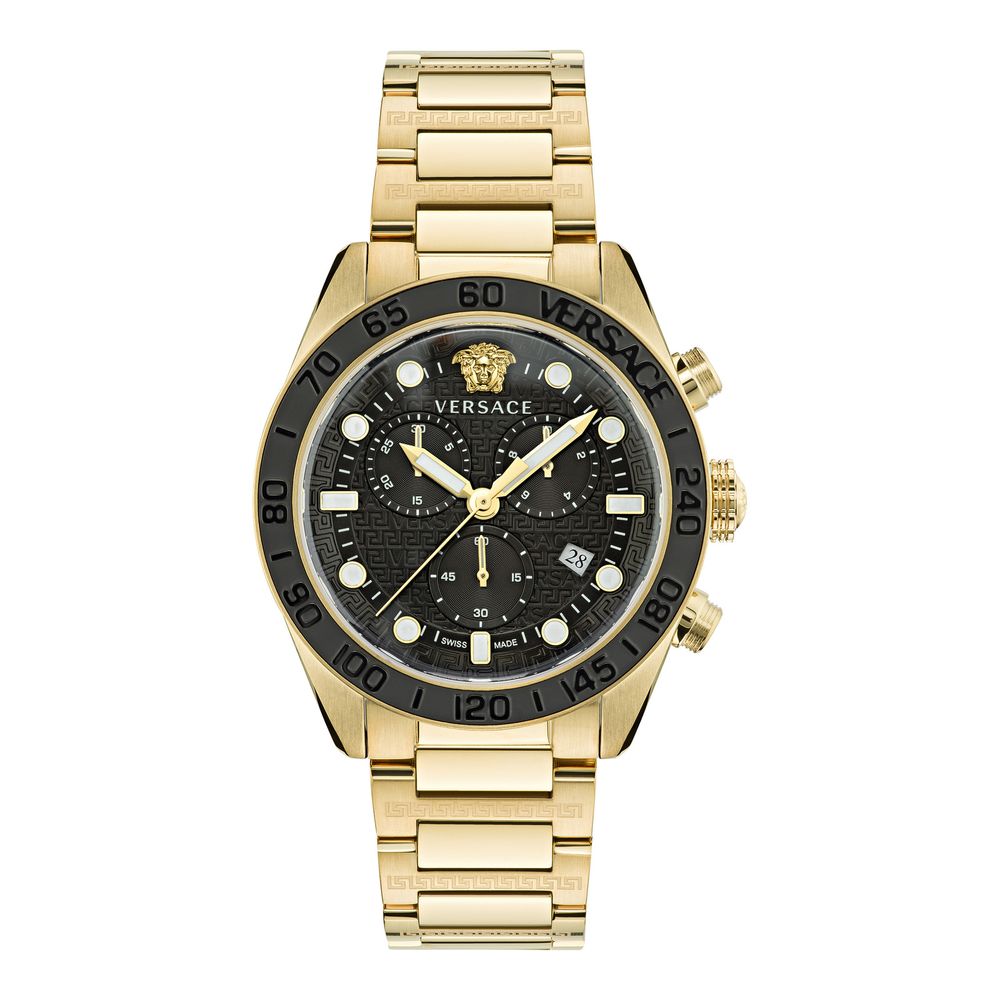 Reloj de vestir Versace de acero inoxidable dorado