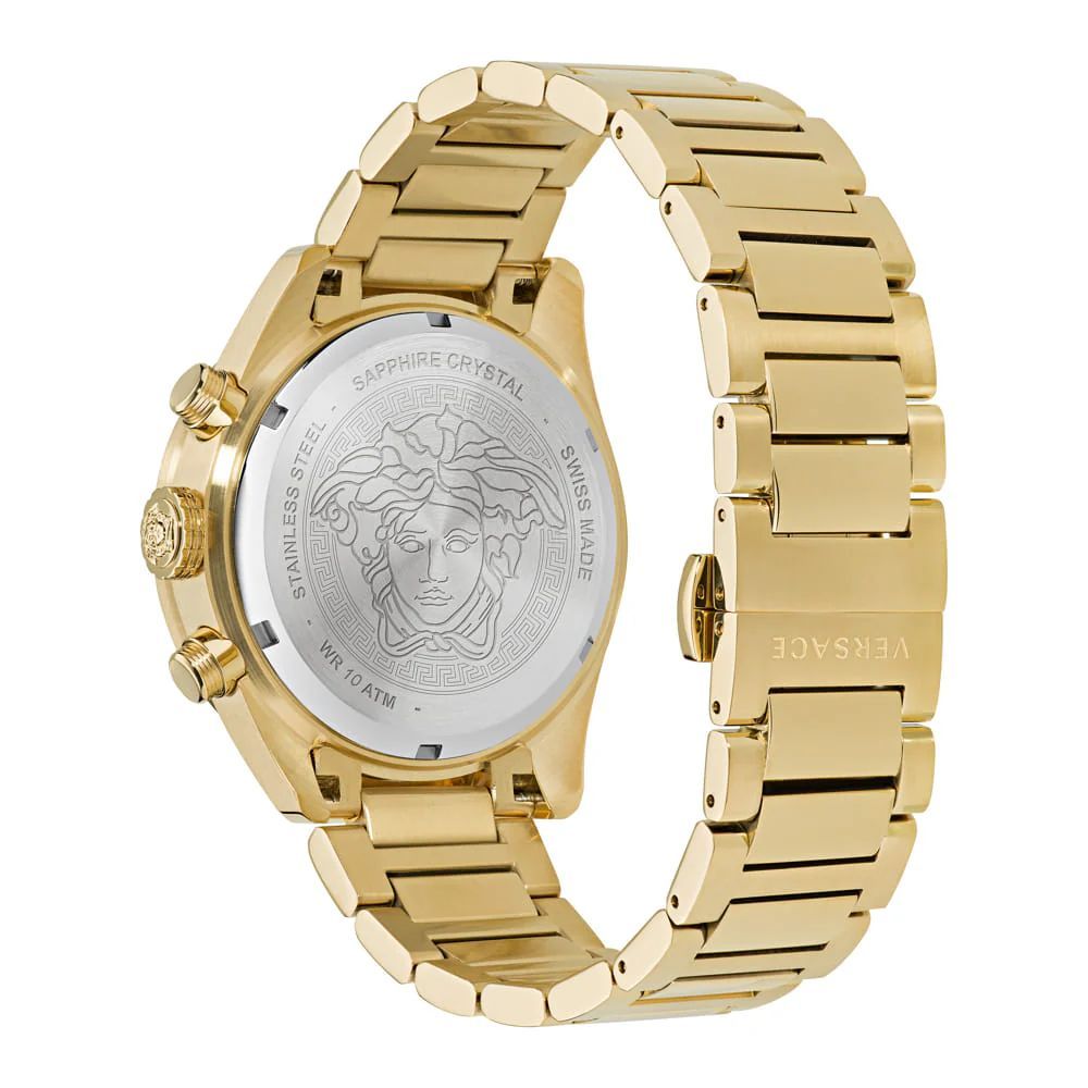 Reloj de vestir Versace de acero inoxidable dorado