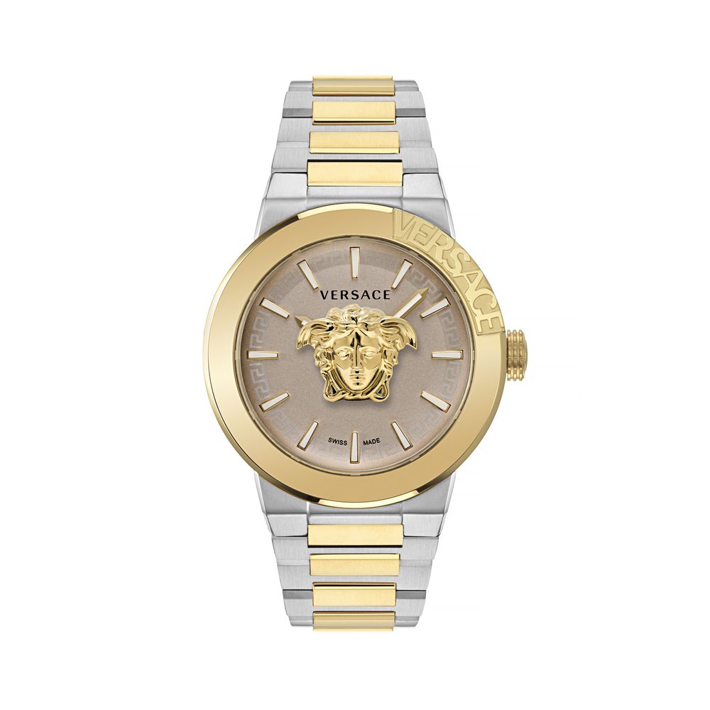 Reloj de vestir Versace de acero inoxidable dorado