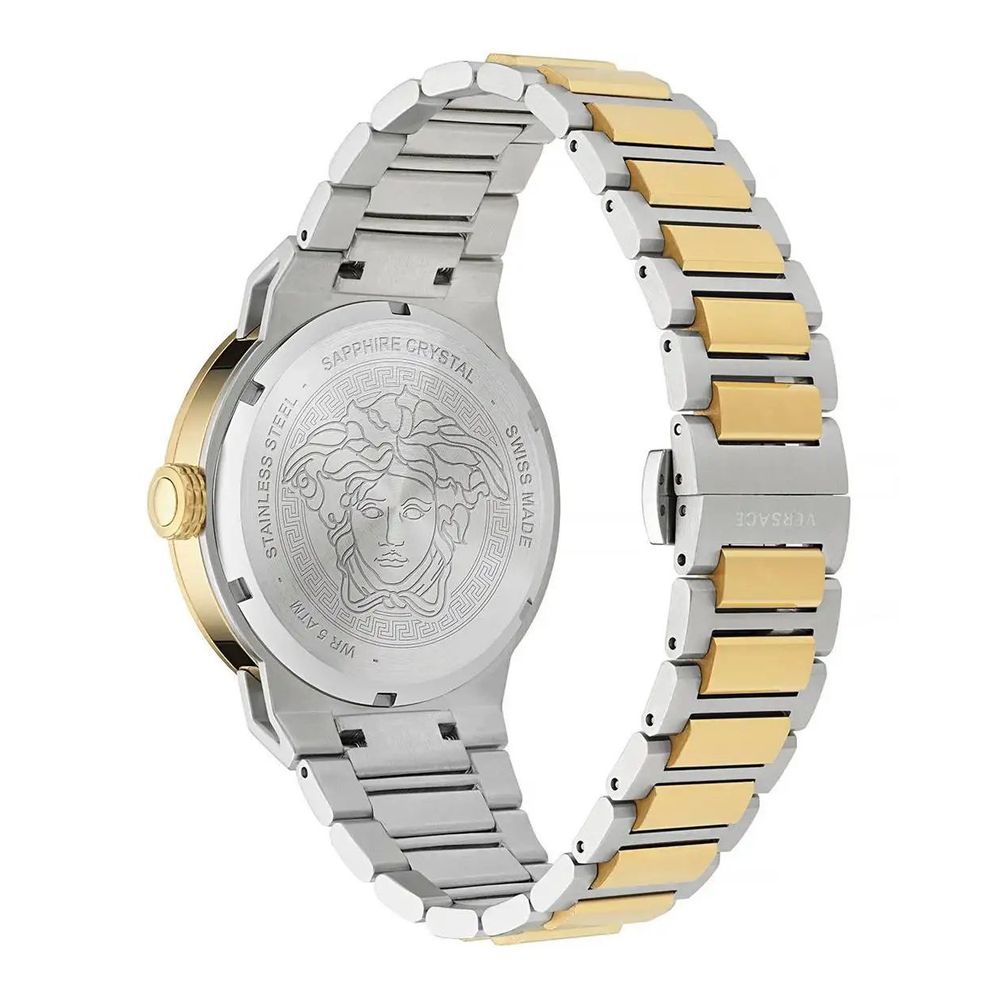 Reloj de vestir Versace de acero inoxidable dorado