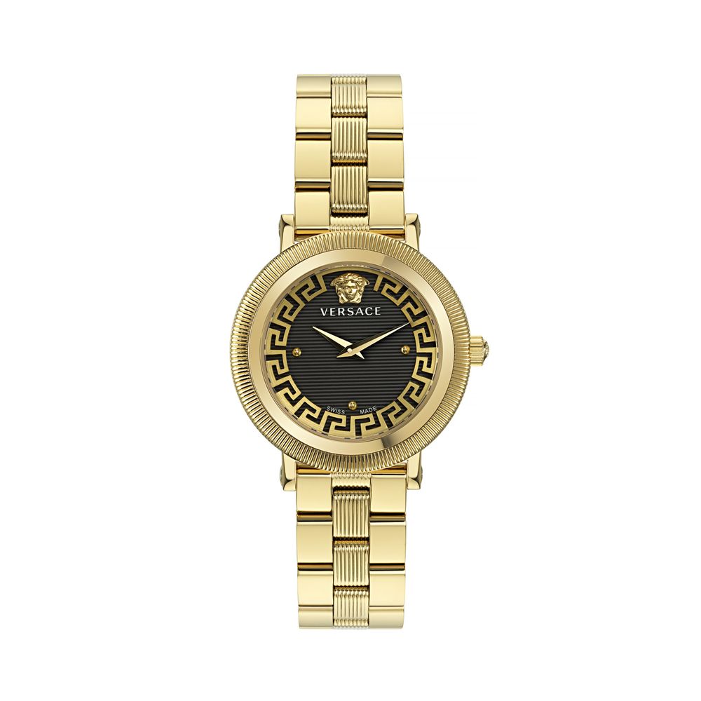 Reloj de vestir Versace de acero inoxidable dorado