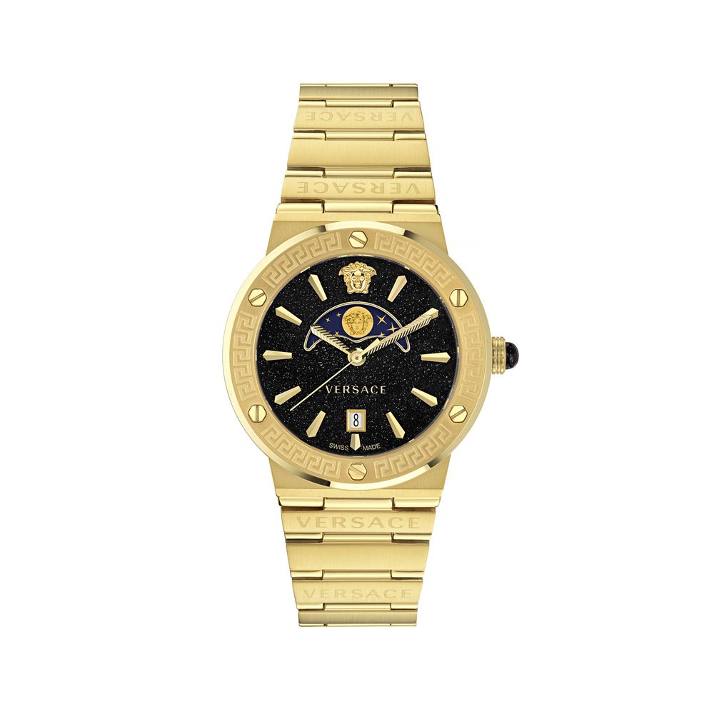 Reloj de vestir Versace de acero inoxidable dorado