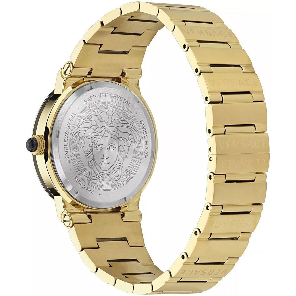 Reloj de vestir Versace de acero inoxidable dorado