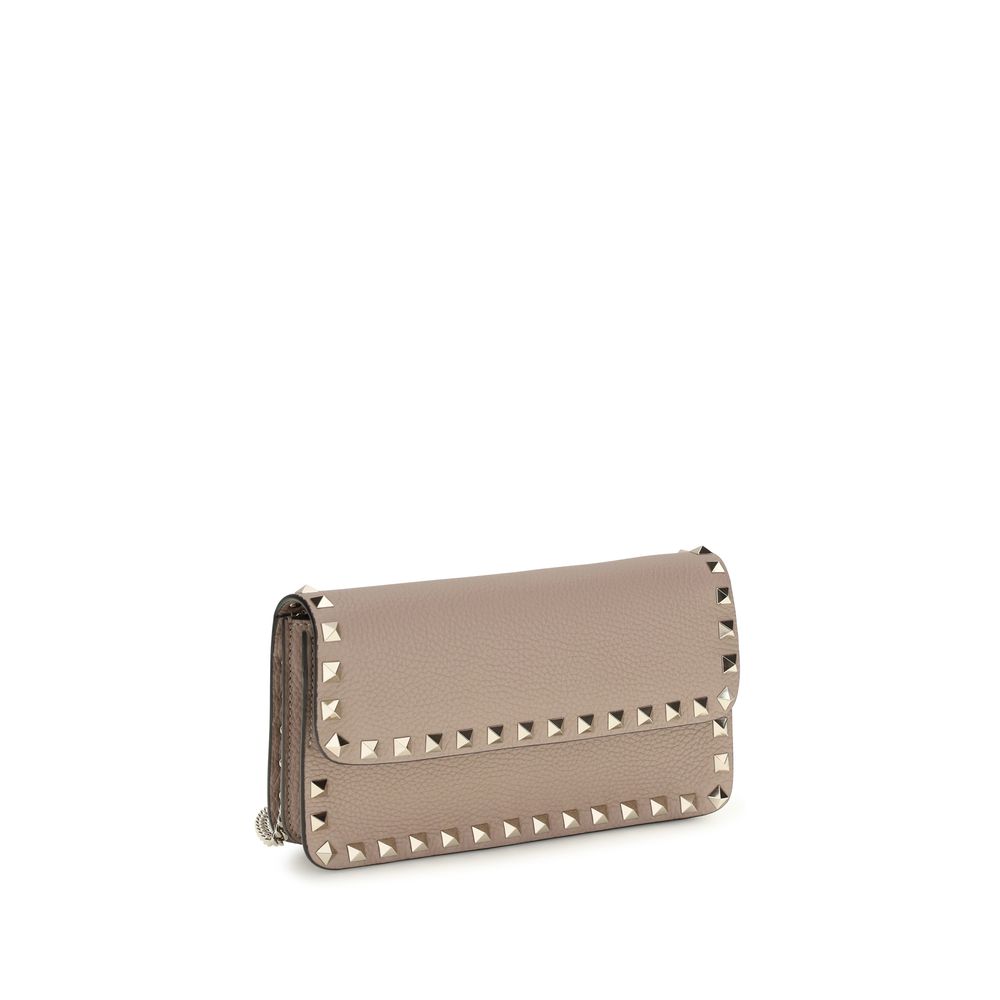 Cartera Valentino Garavani de piel de becerro beige Bos Taurus