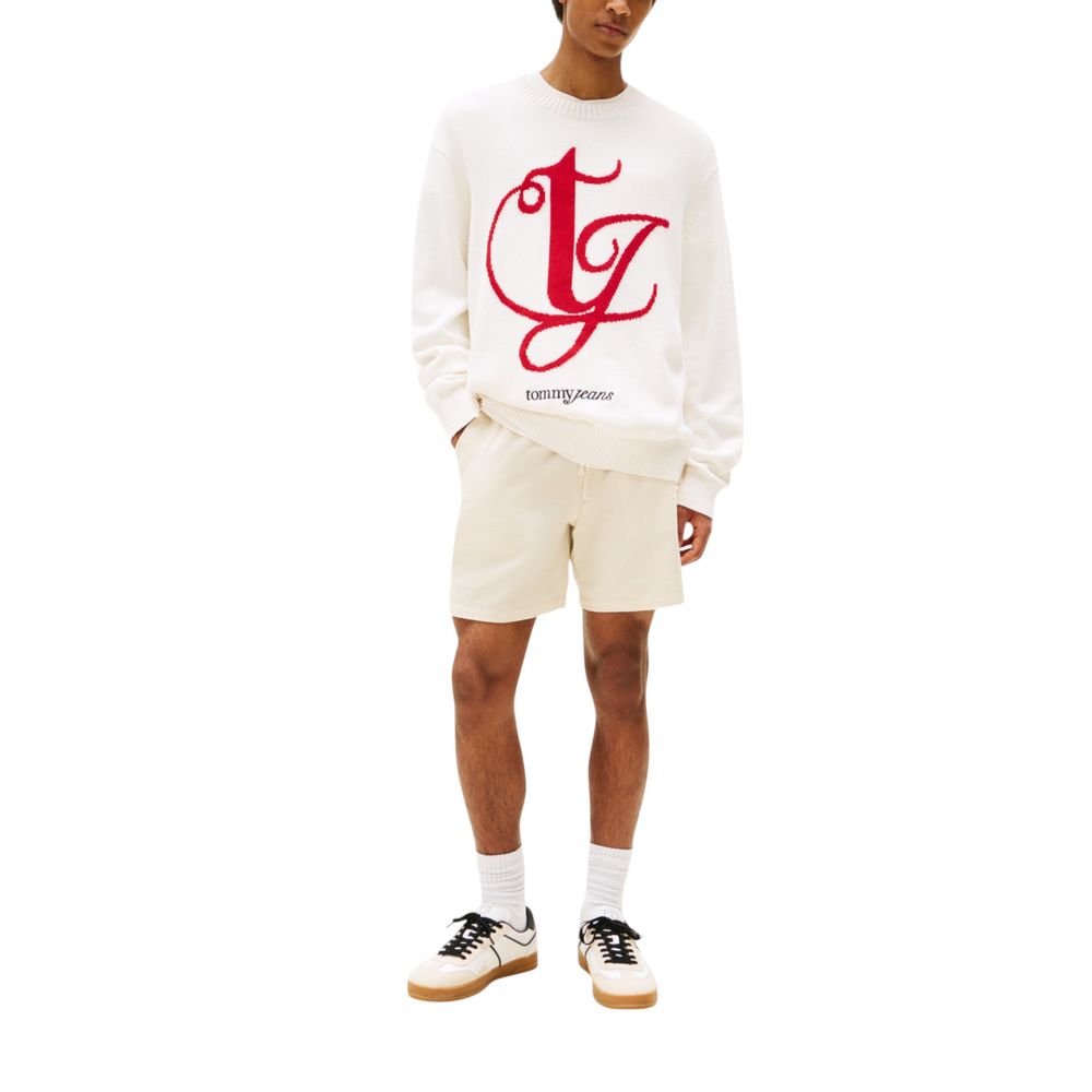 Tommy Hilfiger Jeans Sweatshirt i resirkulert bomull, kremfarget