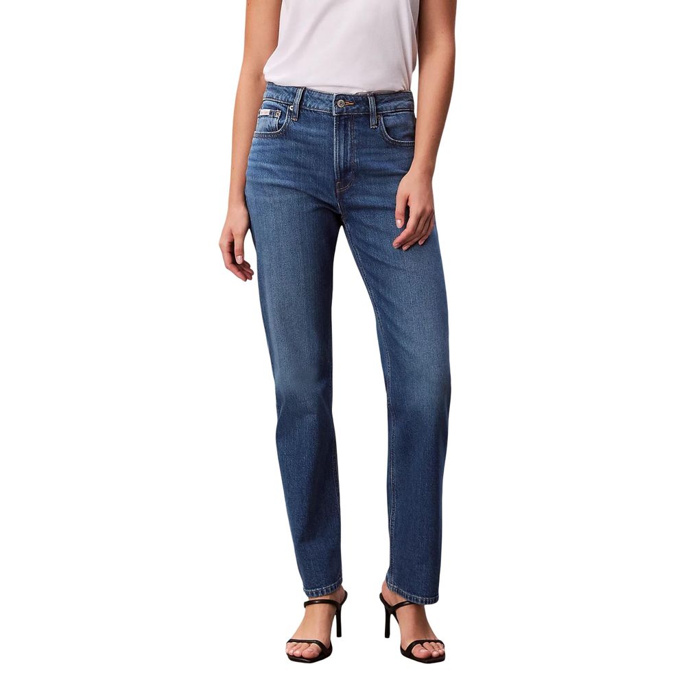 Calvin Klein Jeans Blå Mom Jeans i Bomull