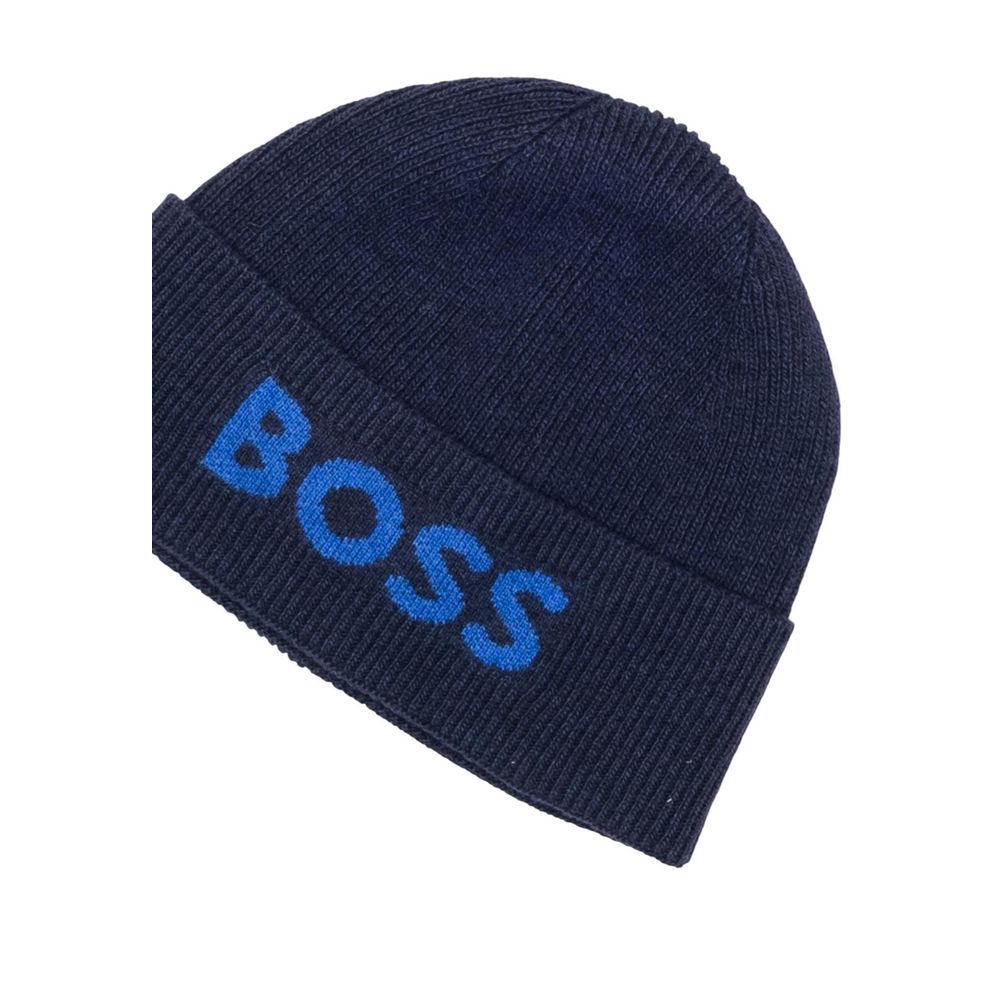 Hugo Boss blå caps i resirkulert polyamid