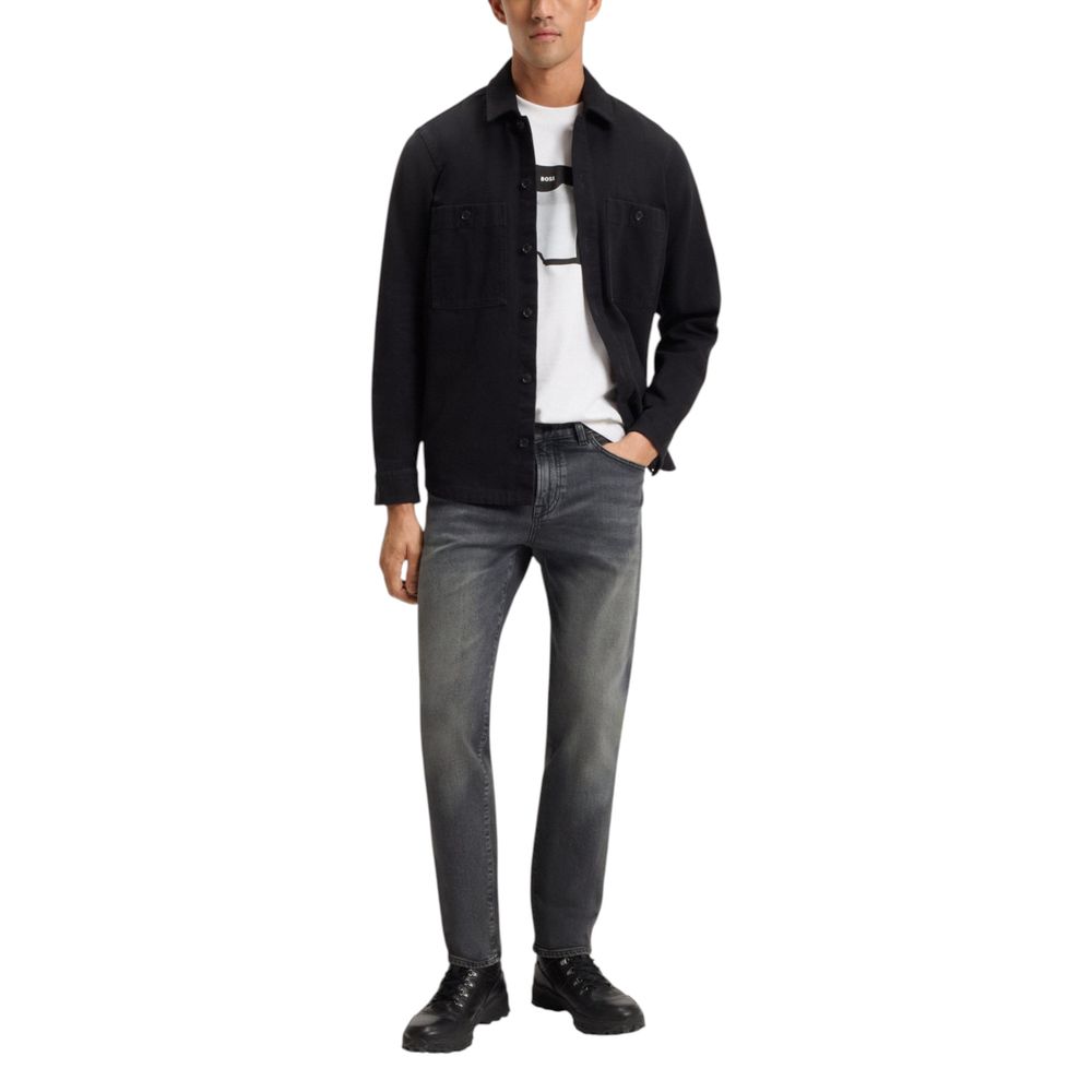 Hugo Boss grå bomullsjeans med avslappet passform