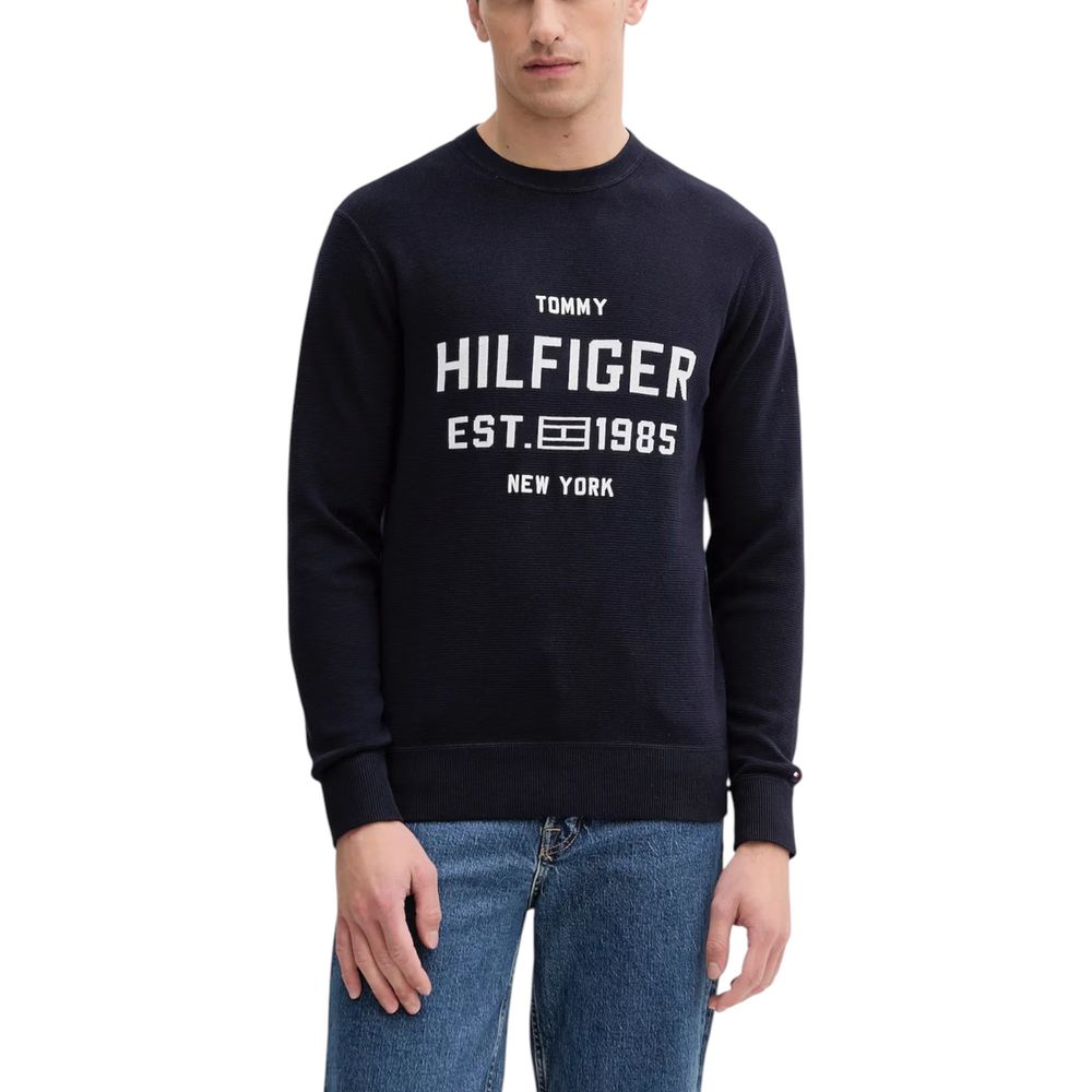 Tommy Hilfiger marineblå genser i økologisk bomull