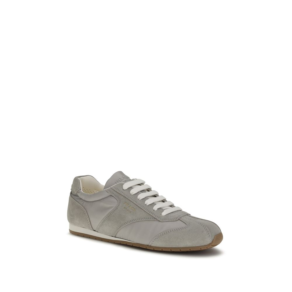 Prada grå kalveskinn Bos Taurus lave sneakers
