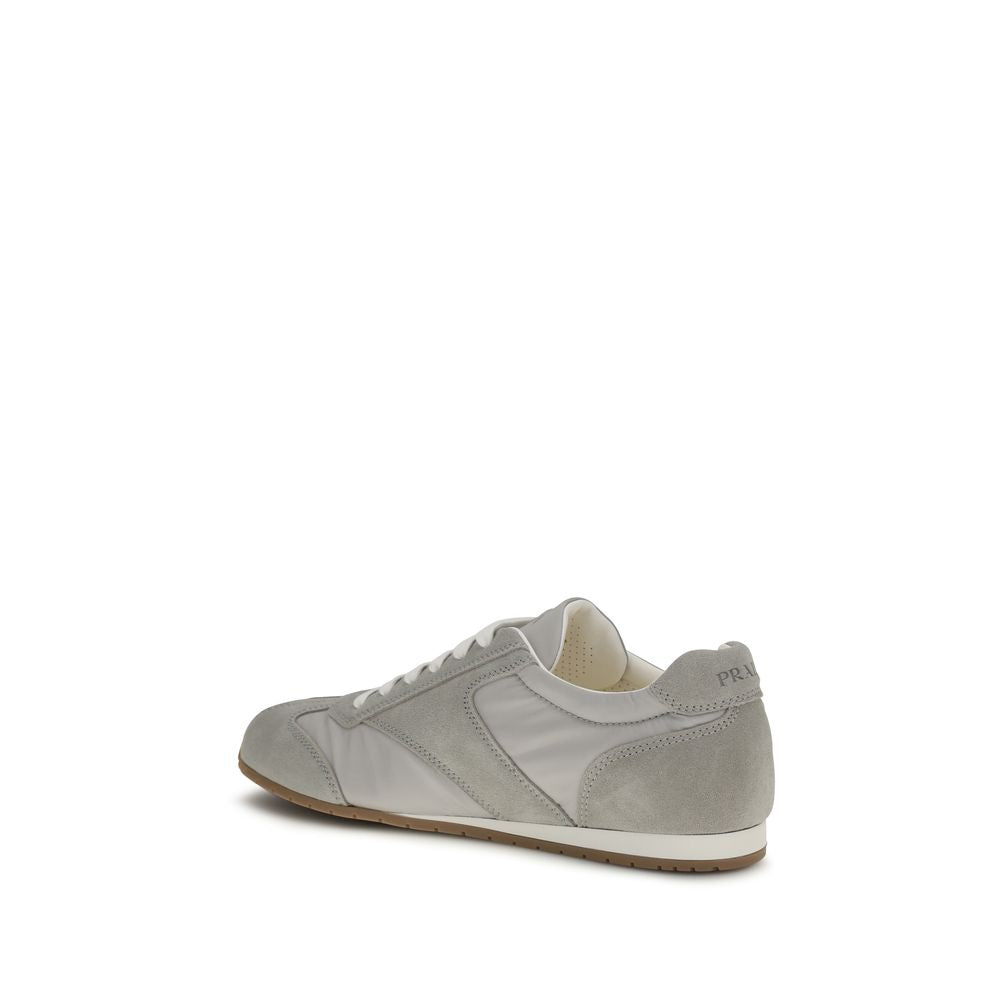 Prada grå kalveskinn Bos Taurus lave sneakers