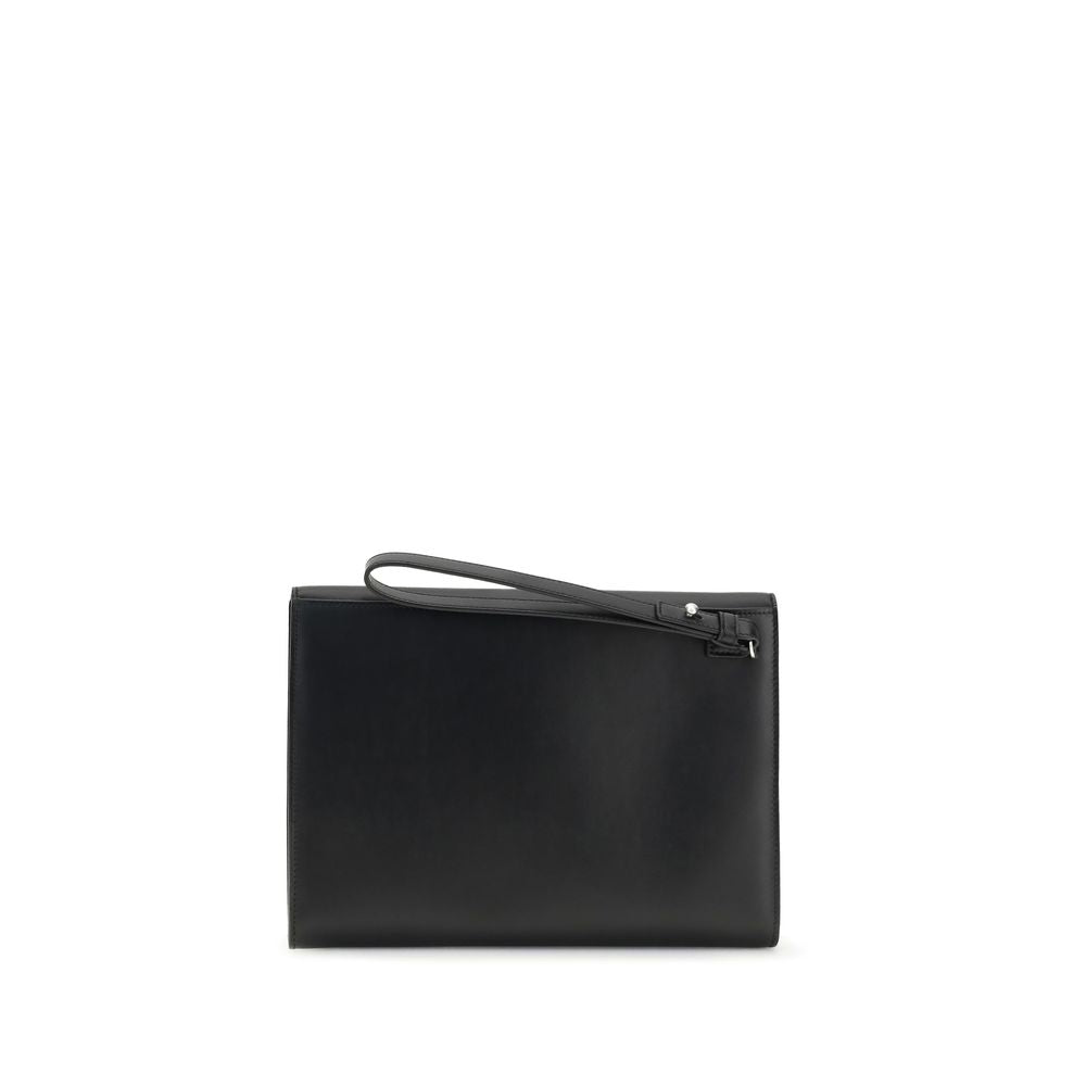 Cartera Ferragamo de piel de becerro negra Bos Taurus