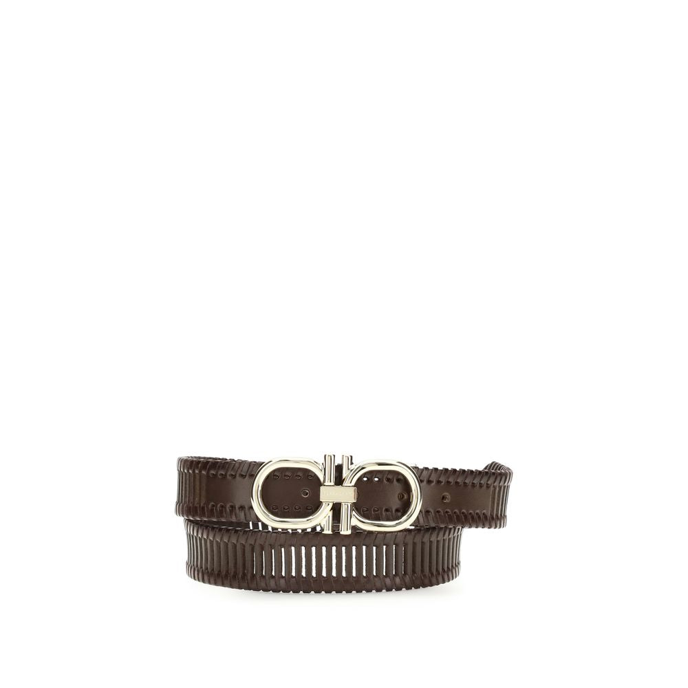 Cinturón regular Ferragamo de piel de becerro marrón Bos Taurus