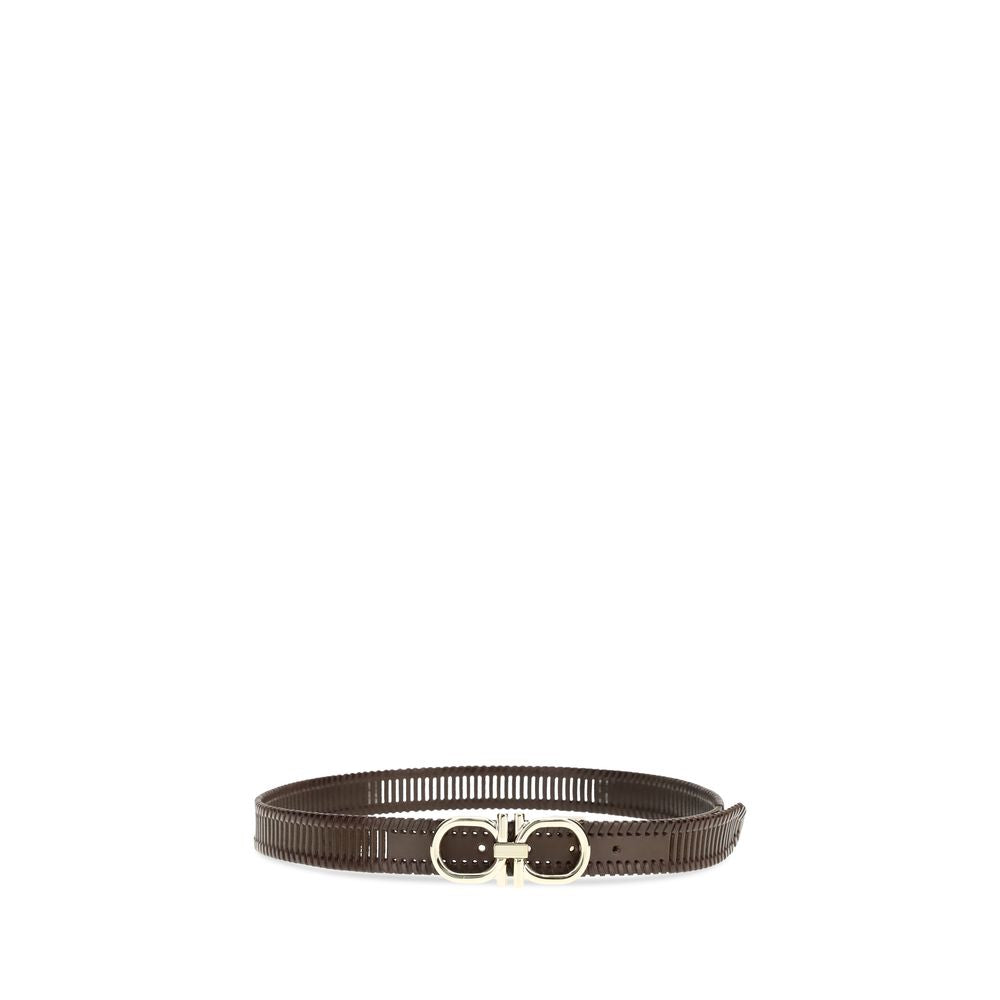 Cinturón regular Ferragamo de piel de becerro marrón Bos Taurus