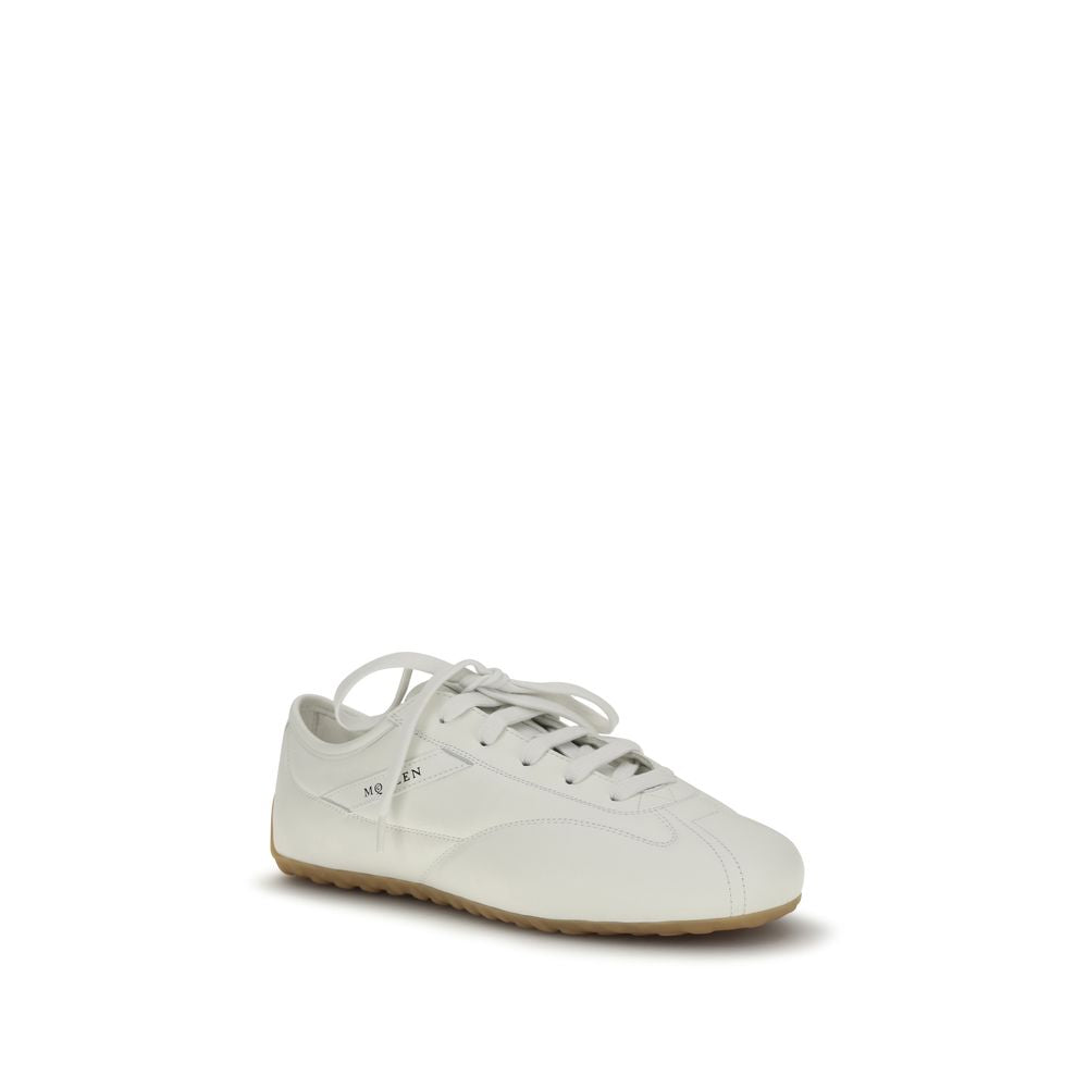 Alexander McQueen hvite kalveskinn Bos Taurus sportssneakers