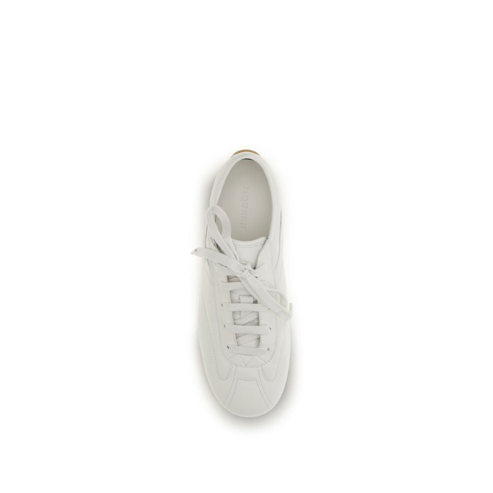 Alexander McQueen hvite kalveskinn Bos Taurus sportssneakers