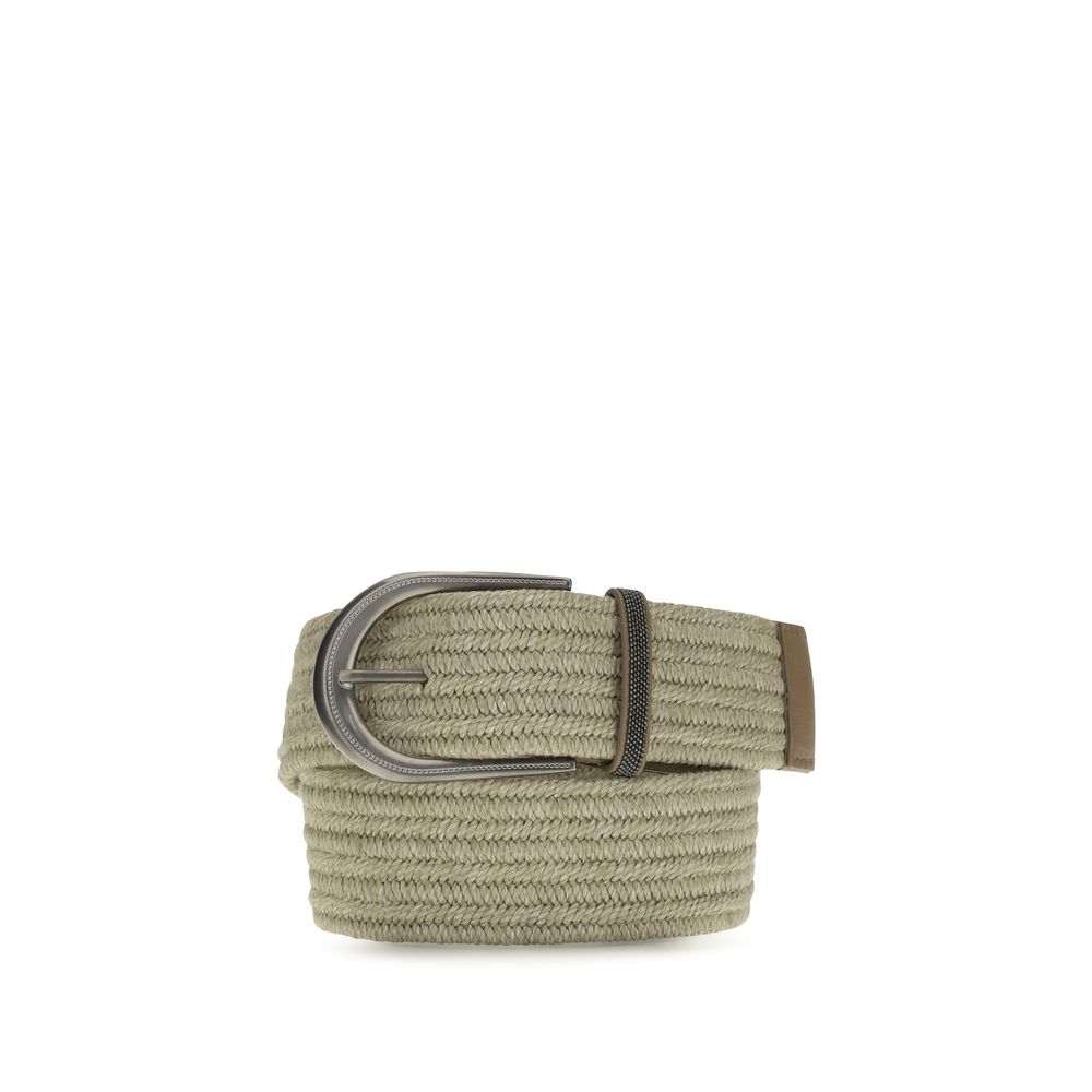 Cinturón regular de lino beige de Brunello Cucinelli