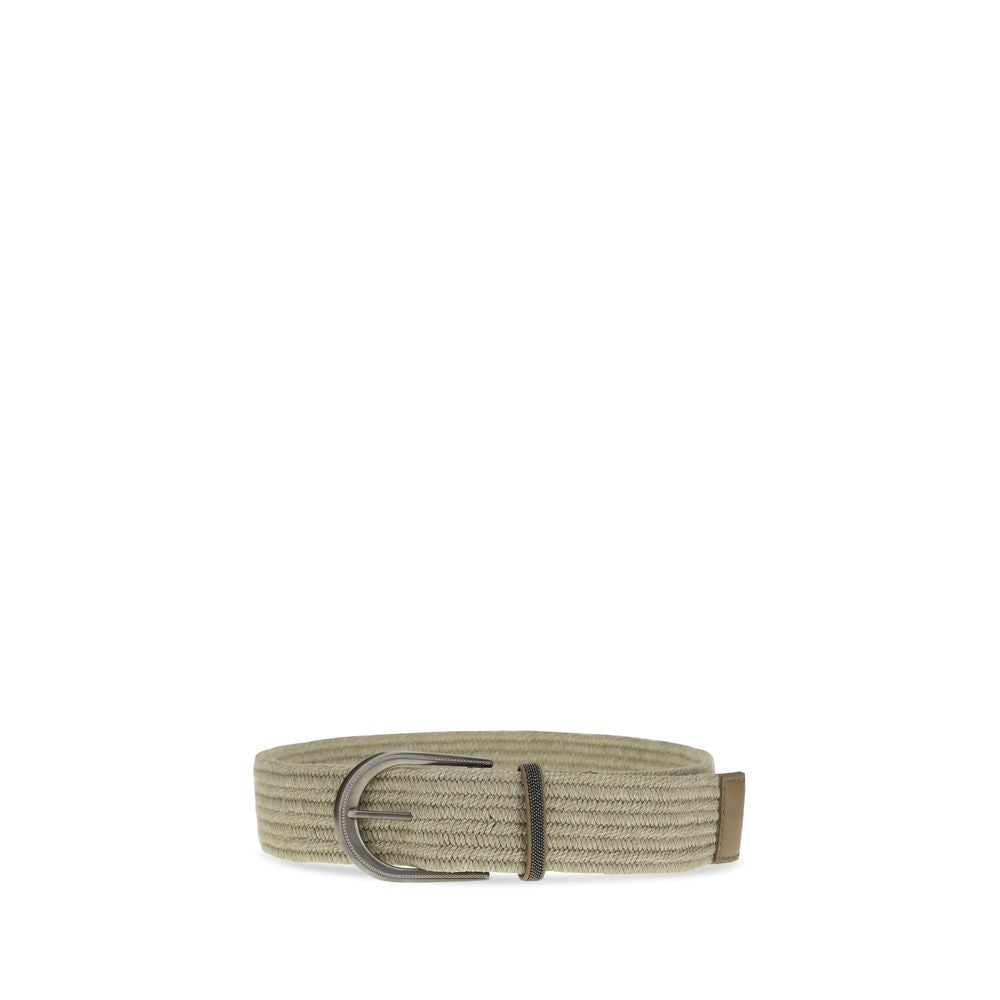 Cinturón regular de lino beige de Brunello Cucinelli