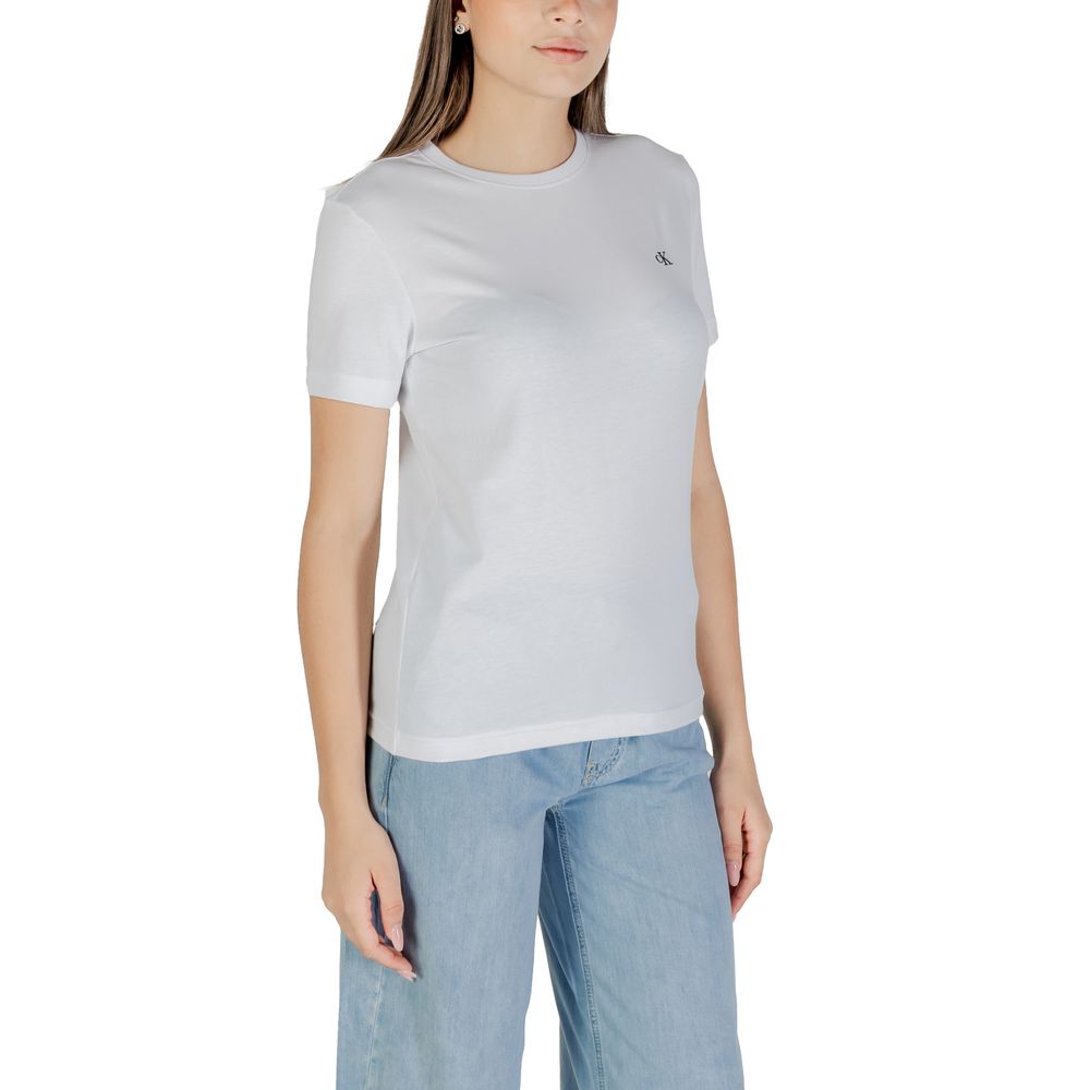 Calvin Klein Jeans Hvit T-skjorte i bomull