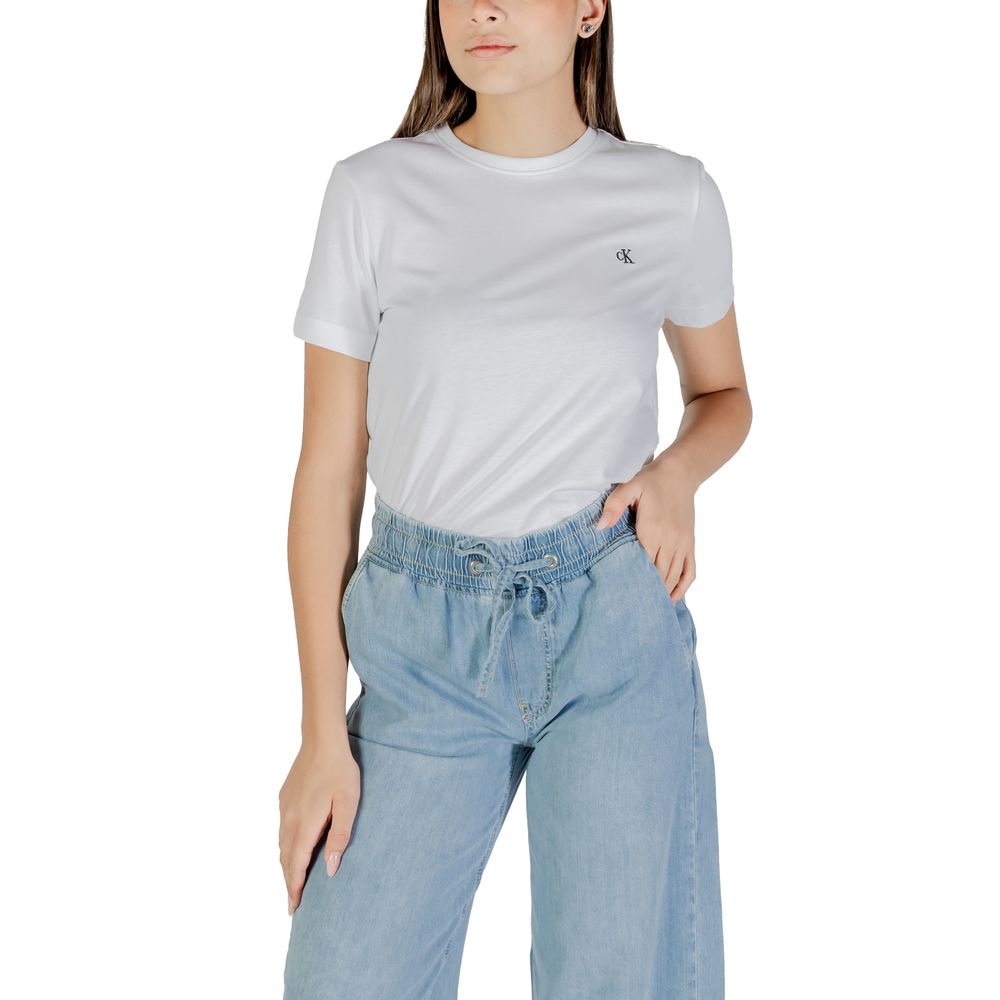 Calvin Klein Jeans Hvit T-skjorte i bomull