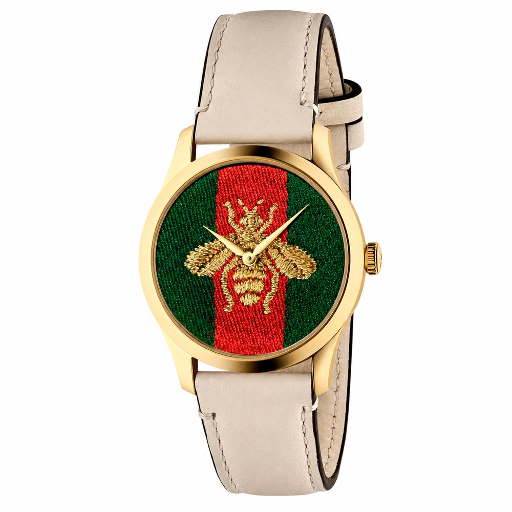 Reloj Gucci de vestir de cuero beige