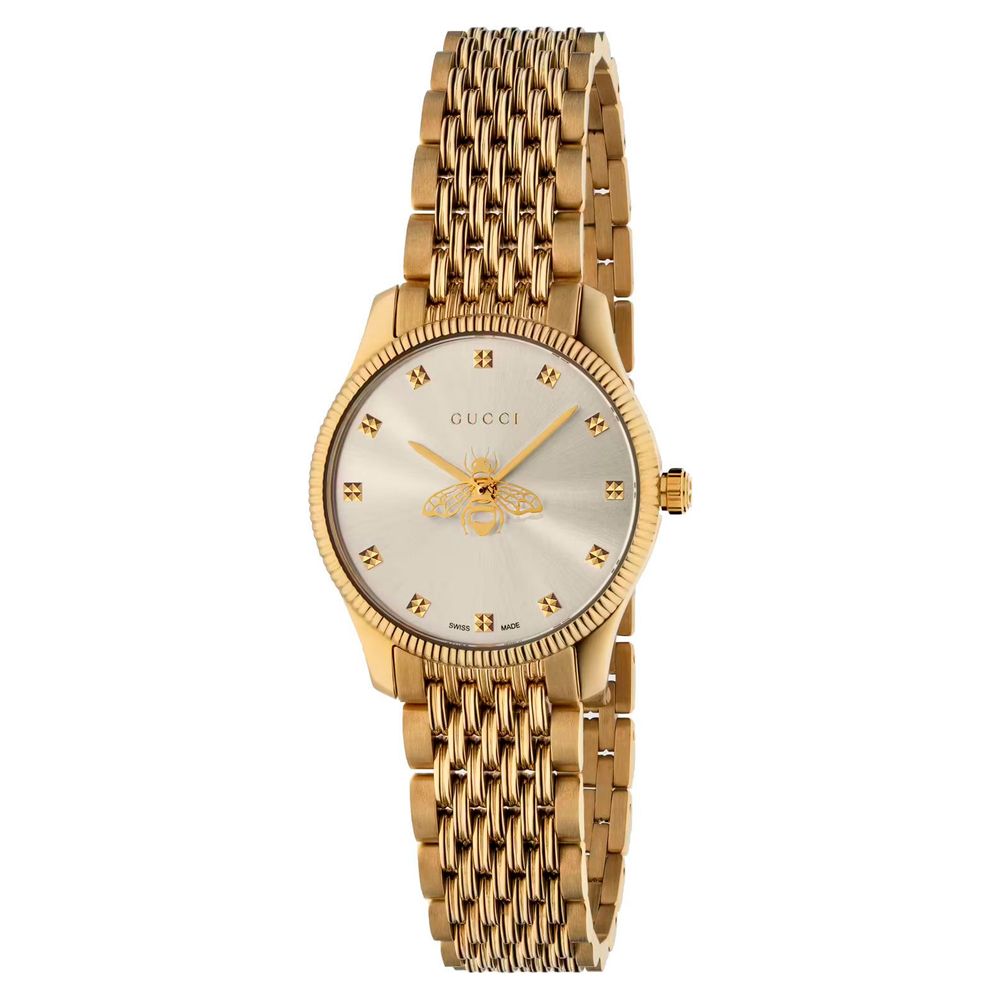 Reloj de vestir Gucci de acero inoxidable dorado