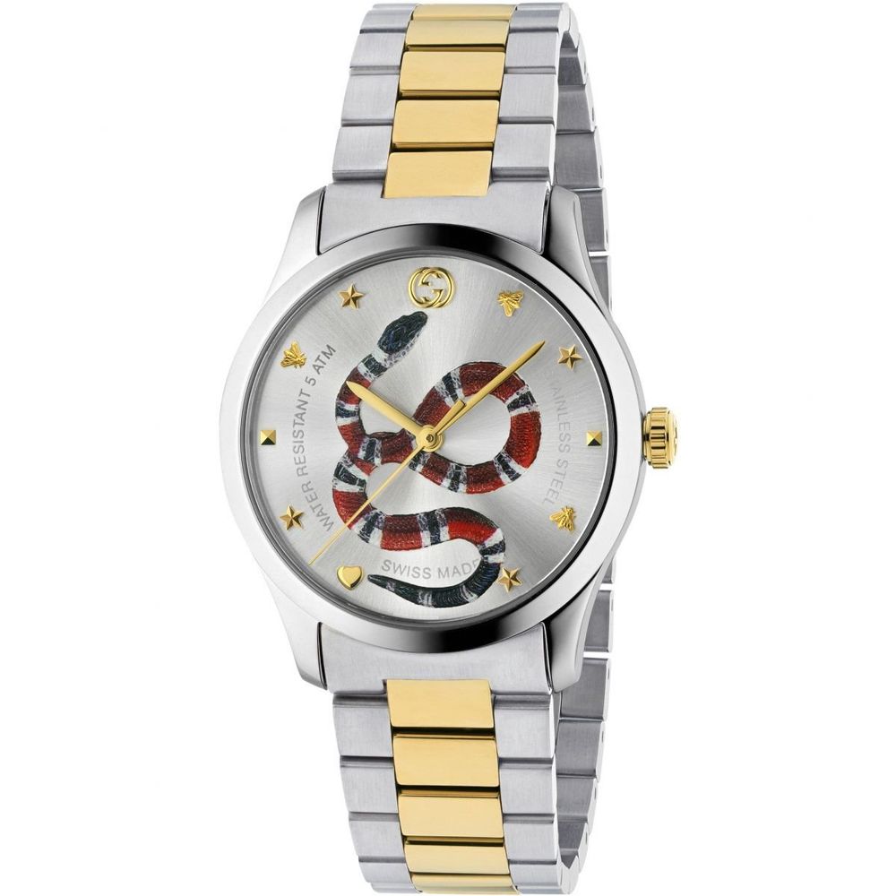 Reloj de vestir Gucci de acero inoxidable plateado