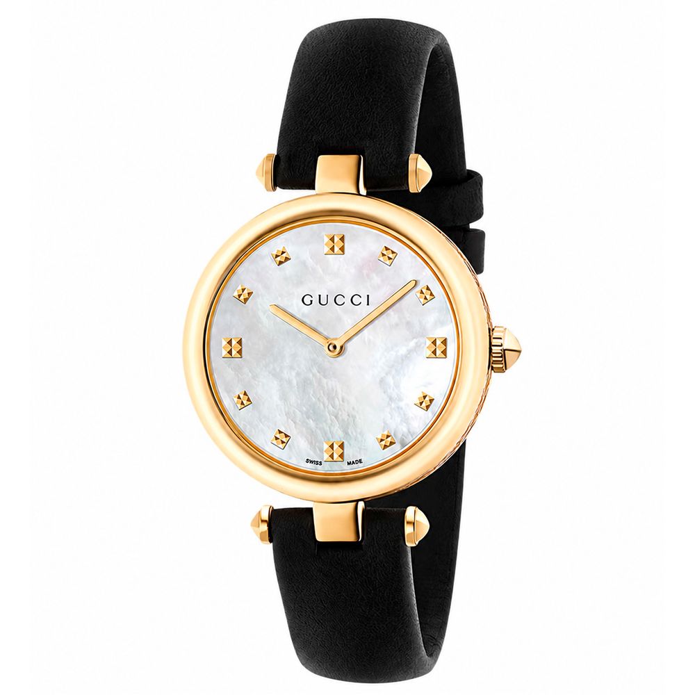 Reloj de vestir Gucci de cuero negro