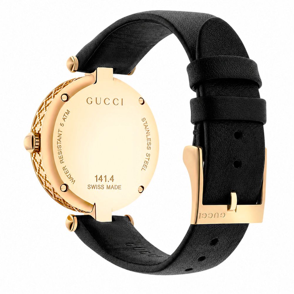 Reloj de vestir Gucci de cuero negro