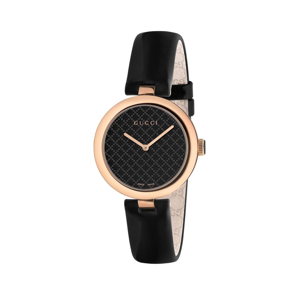Reloj de vestir Gucci de cuero negro
