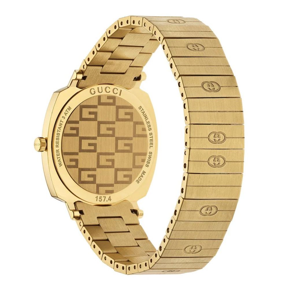Reloj de vestir Gucci de acero inoxidable dorado
