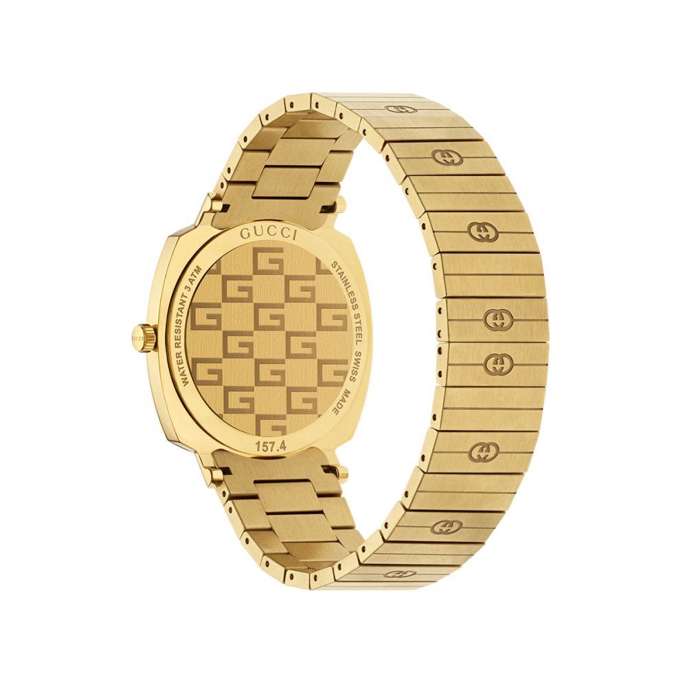 Reloj de vestir Gucci de acero inoxidable dorado
