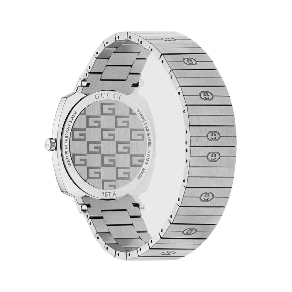 Reloj de vestir Gucci de acero inoxidable gris
