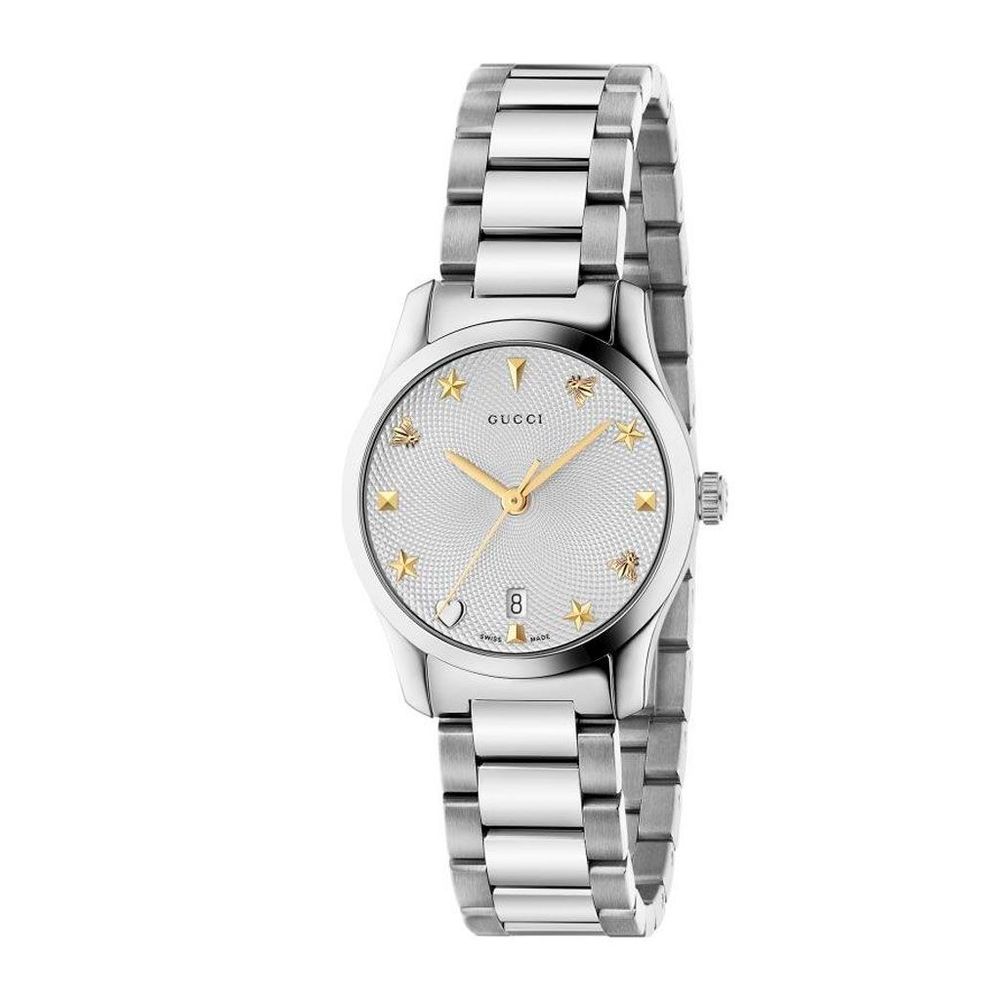 Reloj de vestir Gucci de acero inoxidable gris