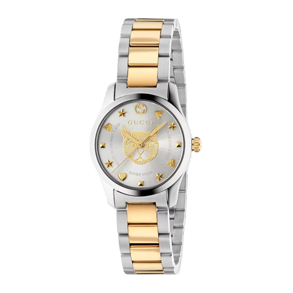 Reloj de vestir Gucci de acero inoxidable dorado
