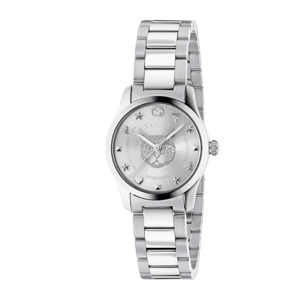 Reloj de vestir Gucci de acero inoxidable gris