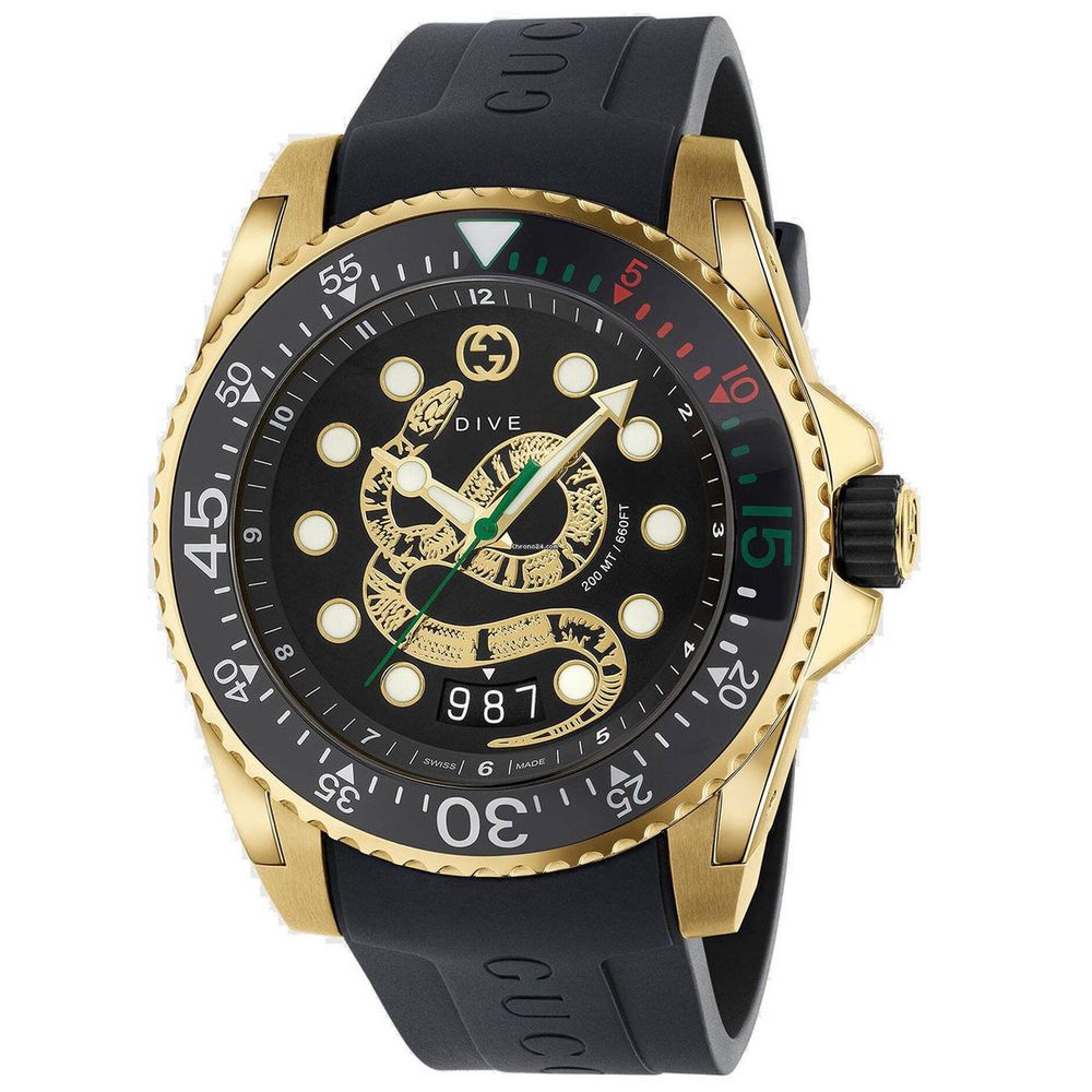 Reloj deportivo Gucci de goma negra